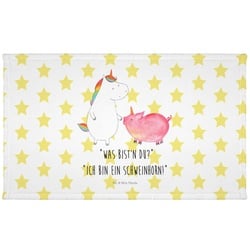 Mr. & Mrs. Panda Handtuch Einhorn + Schweinhorn – Weiß – Geschenk, Schweinchen, Pegasus, Einhor, (1-St) weiß 50 cm x 30 cm