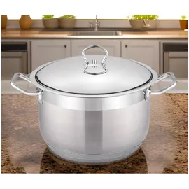 Cheffinger Edelstahl Kochtopf InduktionTopf Pfanne Deckel Suppentopf Silber 34 cm
