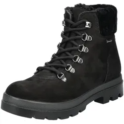 Schnürstiefelette IMAC "Imac Stiefelette Nubukleder", Damen, Gr. 40, schwarz, Nubukleder, casual, Schuhe