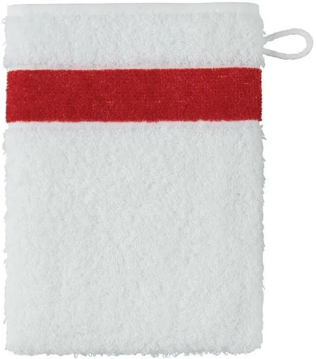 Feiler Handtücher Exclusiv mit Chenillebordüre Waschhandschuh 15x20 cm | karminrot - rot
