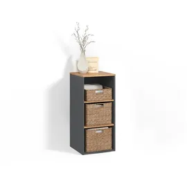 livinity Waschmaschinenschrank Paolina, Anthrazit/Goldkraft Eiche, 40.2 x 88.2 cm