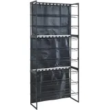 [en.casa] Schuhregal Sel mit Vorhang 80 x 32 x 60 cm schwarz
