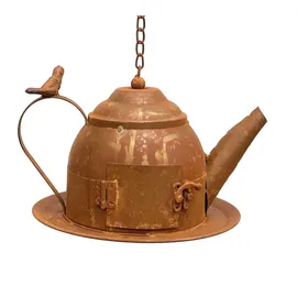 DanDiBo Ambiente Vogelhaus zum Aufhängen Edelrost Deko Rost Gießkanne Wetterfest 96423 Nistkasten Futterstation für Vögel Shabby mit Kette hängend Metallkanne Kanne Balkon