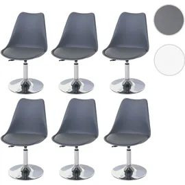 Mendler Esszimmerstuhl Malmö T501 Kunstleder dunkelgrau 6er Set