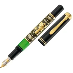 Pelikan Toledo 700, Schwarz, Gold, Grün, Integriertes Befüllsystem, Harz, Gold/Rhodium, Fettdruck, Beidhändig