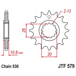 JT SPROCKETS Stahl Geräuschfreies Ritzel 579 - 530