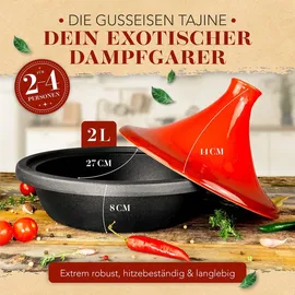 krustenzauber Tajine Topf 27 cm rot