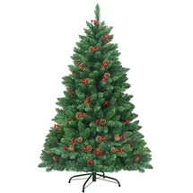 Costway Künstlicher Weihnachtsbaum mit Warmweißer Leds 135cm
