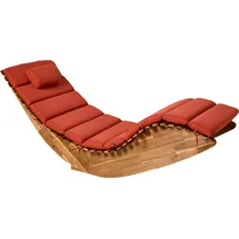 Beliani Brescia II Schaukelliege 200 x 60 x 90 cm Braun/Rot