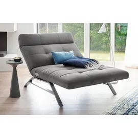 KAWOLA Relaxliege AMERIVA Polyester 120 x 110 x 158 cm Grau mit Kissen und Kopfteil