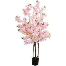 Europalms Kirschbaum mit 3 Stämmen, Kunstpflanze, rosé, 160cm