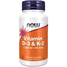 NOW Foods Vitamin D-3 & K-2 1000 IU 45 mcg veg Kapseln 120 St.