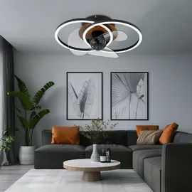 GLOBO Deckenventilator 42 cm Deckenventilator Schwarz