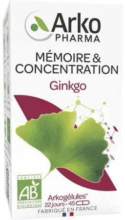 Arkogélules Ginkgo Gedächtnis Und Konzentration Bio 45 Kapseln