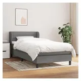vidaXL Boxspringbett 100 x 200 cm Dunkelgrau