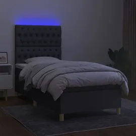 vidaXL Boxspringbett 100 x 200 cm Dunkelgrau