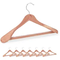 Relaxdays Kleiderbügel Anzug, 8er Set, Zedernholz, Mottenschutz für Kleiderschrank,