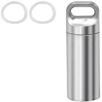 4,85cm Mini Pillendose Wasserdichte, Pillendose Edelstahl Pille Kapsel Dichtungs Behälter für Outdoor Camping, 1 Stück