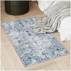 tectake® Vintage Designer Teppich, verschiedene Größen, pflegeleichter, flauschiger Kurzflor, rutschfeste Unterseite