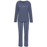 VIVANCE DREAMS Damen Pyjama blau-gestreift Gr.36/38