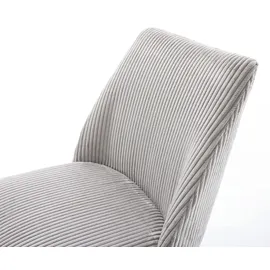 DeLife Esszimmerstuhl Elso-Flex Cord Silbergrau 4-Fuß konisch Edelstahl Taschenfederkern, Esszimmerstühle