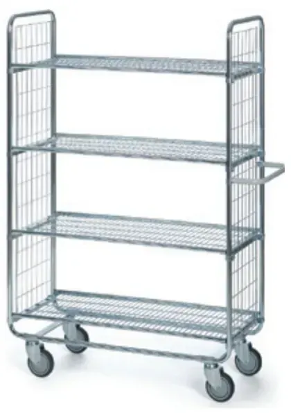 Leiterwagen Serie 100, max. 200 kg 4 Etagen 1380x460x1585 mm verzinktes Profil
