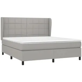 vidaXL Boxspringbett mit Matratze Hellgrau 160x200 cm Stoff