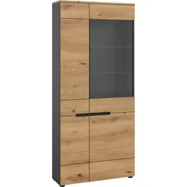 Home Affaire Vitrine REHAT 80 x 37 x 190 cm Grau
