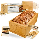 bambuna HOLZBROTZAUBER 30cm Brotbackform aus Buchenholz - Brot selber backen Backform - integrierter Trennsteg - Holzbackform für jedes beliebige Brot - Buchenholz Backkasten - Brotbackrahmen für 1,5kg Brot