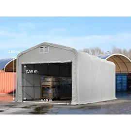 TOOLPORT Lagerzelt 5x8 m Zelthalle, PVC-Plane, grau,