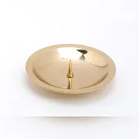 Kerzenteller mit Dorn Dekoteller Metall Gold