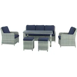 MWH Das Original MWH Lodrino Lounge-Set 6-tlg. Aluminium/Geflecht/Polyester