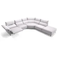 Sofanella Wohnlandschaft Leder CUNEO, Wohnlandschaft, Ecksofa, Sofalandschaft, XXL Sofa, Leder Sofas weiß