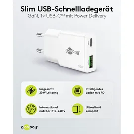 goobay Dual-Schnellladegerät Slim 75730