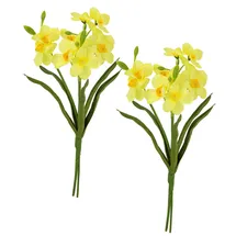Flair Flower Künstliche Narzissen Frühlingsblumen Kunstblume Blumen Sträuße Blumenarrangements Deko Frühjahrsdekoration Narzisse Osterdeko Osterglocke Ostern Tischdeko Dekopflanze 2er Set, gelb