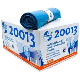 Deiss Premium PLUS 120 Liter blau LDPE (Polyethylen niedriger Dichte) 37 Mikron 25 Stück