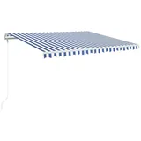 vidaXL Automatisch Gelenkarmmarkise 450 x 350 cm blau/weiß 3069006