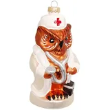 Krebs Glas Lauscha Weihnachtsornament Schwester-Eule 1-tlg. 11cm
