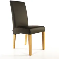 Esszimmerstuhl Bambi Leder Dark Braun Stuhlbeine massiv Lederstühle Stühle Stuhl