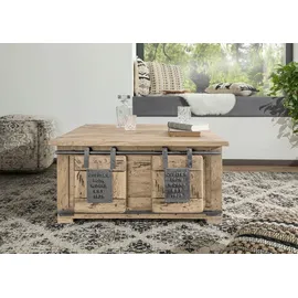 Massivmoebel24 Truhe Mango 90x90x45 whitewash lackiert RAILWAY 364