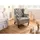 Massivmoebel24 Ohrensessel Chesterfield Leder 88 x 105 x 81 cm Grau