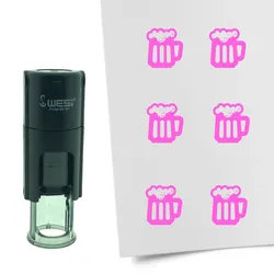 CombiCraft Selbstfärbender Stempel 'Bier' in der Farbe Pink, Ø10mm