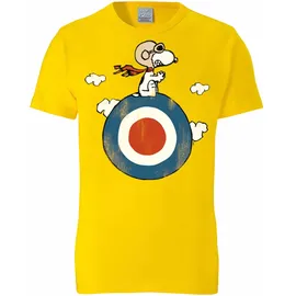 LOGOSHIRT T-Shirt "Peanuts - Snoopy Pilot", Herren, Gr. XS, gelb, 100% Baumwolle, bedruckt, normal, Rundhals, Shirts T-Shirt, mit lizenziertem Print