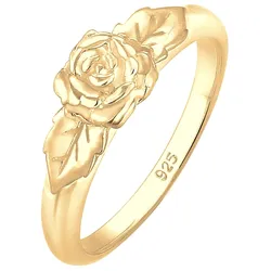 Elli Bandring Rose Blume Vintage Look Trend 925 Silber Ringe   Damen 