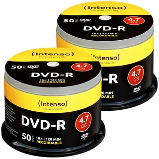 Intenso 2er-Set DVD-R 4.7GB 16x mit je 50 Rohlingen