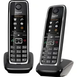 Gigaset C530 Duo, Analoges/DECT-Telefon, Kabelloses Mobilteil, Freisprecheinrichtung, 200 Eintragungen, Anrufer-Identifikation, Schwarz - Schwarz