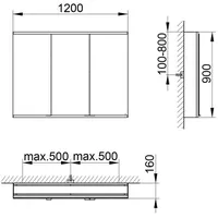 Keuco Spiegelschrank Royal Modular 2.0 1200x900x160mm, o SD, Vorbau,