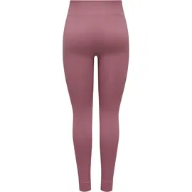 ONLY PLAY Trainingstights ONLY PLAY "ONPJAIA LIFE HW LOUNGE", Damen, Gr. S, N-Gr, rosa (rose braun), Rippware, Obermaterial: 75% Nylon, 15% Polyamid, 10% Elasthan, unifarben, bequem knöchellang, Hosen, in gerippter Struktur