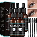 GFOU Lashelixir Rapid Growth Stärkendes Wimpernserum, GFOU Rapid Growth Stärkendes Wimpernserum, Rizinusöl Bio-Wimpernserum, Wimpernwachstumsverstärker (5 Flaschen)