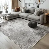 BEIMO Teppich Wohnzimmer Teppich Schlafzimmer, Waschbarer Teppich 120x170 cm, Modern Abstrakt Design großer Teppich Kurzflor, Weiche Teppiche rutschfest mit Greifer, Grau